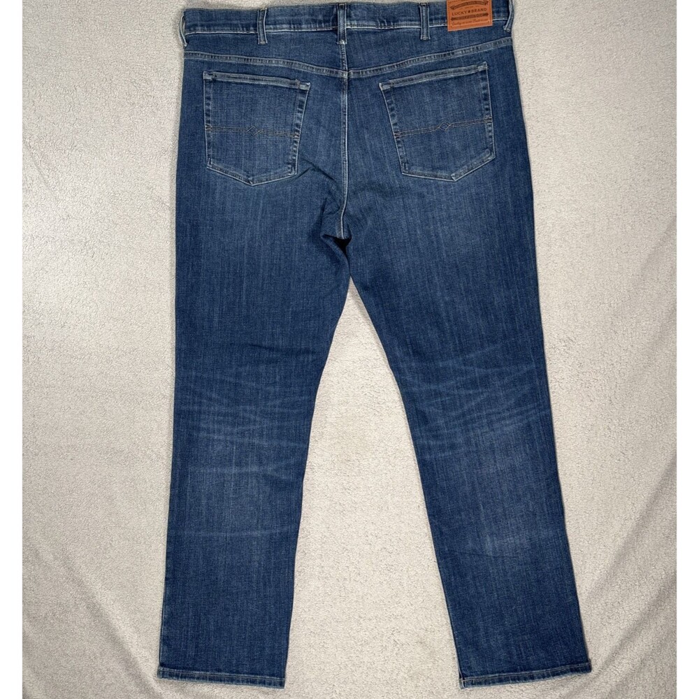 Lucky Brand Jeans Men’s Size 44x31 Athletic Fit Whiskers Grunge Skate Blue Denim - Picture 13 of 16